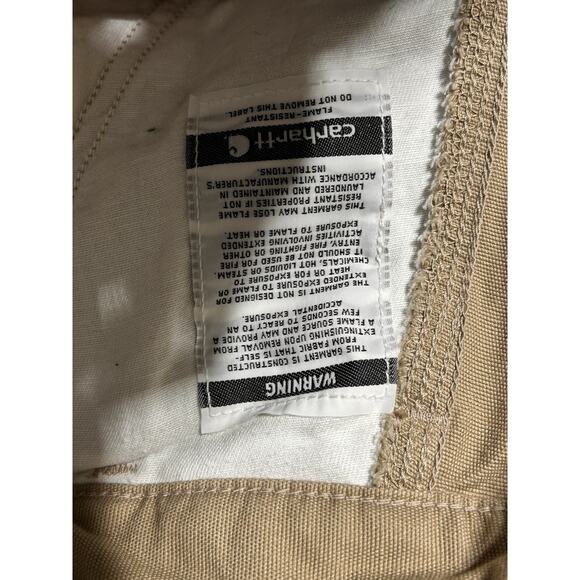 Carhartt FR Cargo Pants Mens 33x34 Khaki FRB240-GKH CAT 2 Loose Fit Lineman - Picture 7 of 9